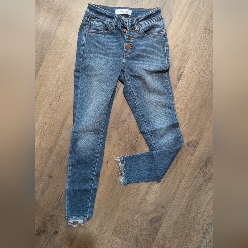 KanCan Blue Distressed Bottom Women Jeans